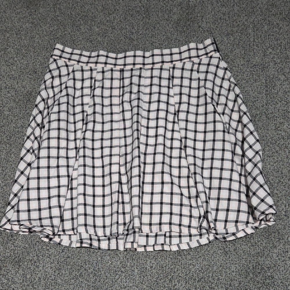 Plaid Black and White Women's Skirt